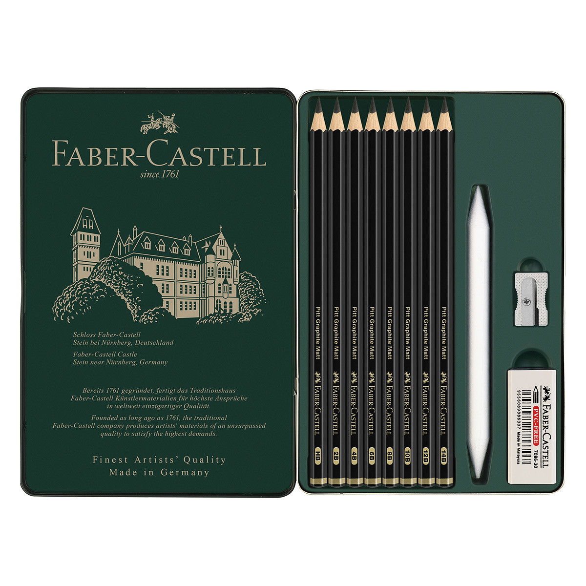 Faber-Castell Pitt Matt Graphite Pencil 11 Set + Accessories