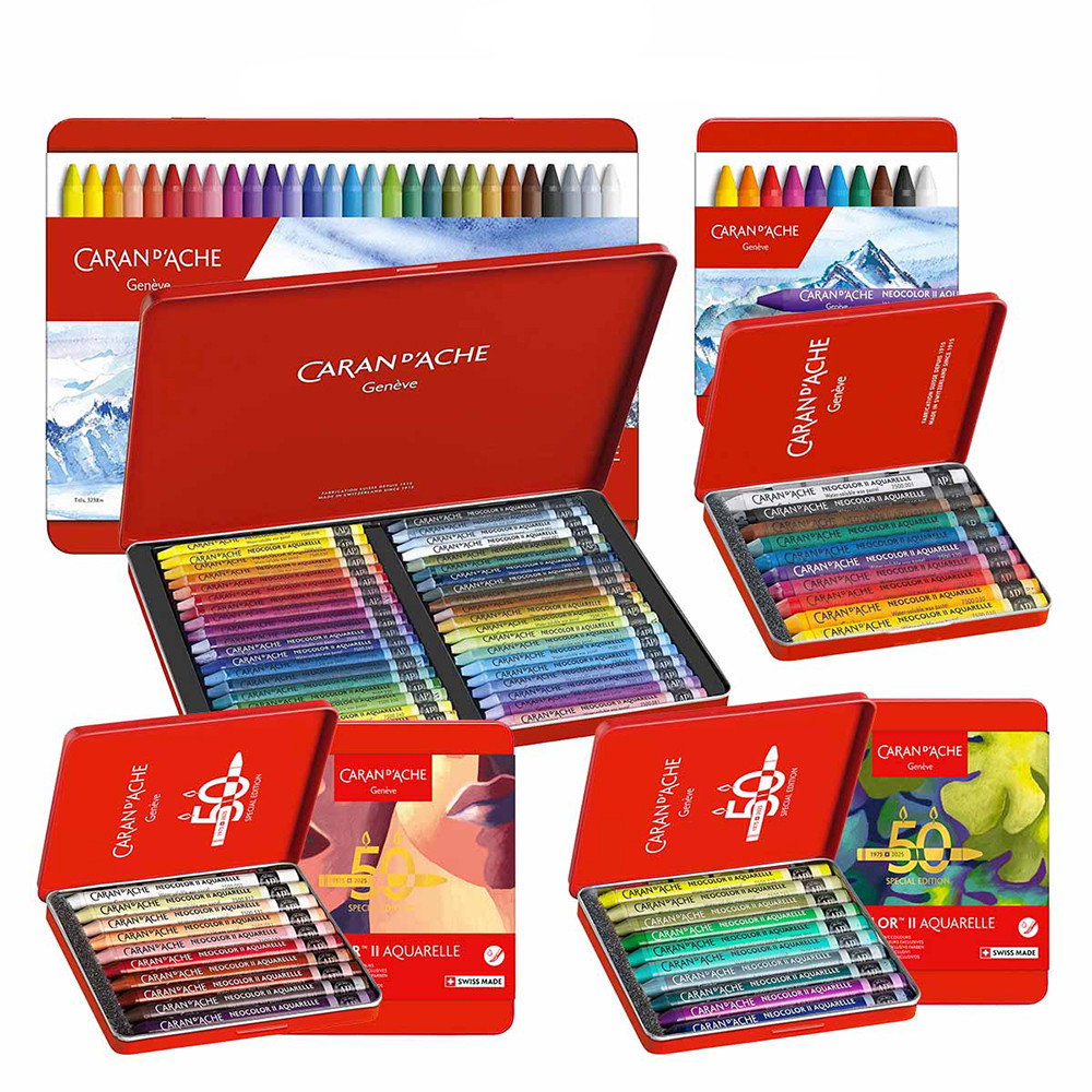 Caran d'Ache Neocolor II Water-Soluble Wax Pastel Sets