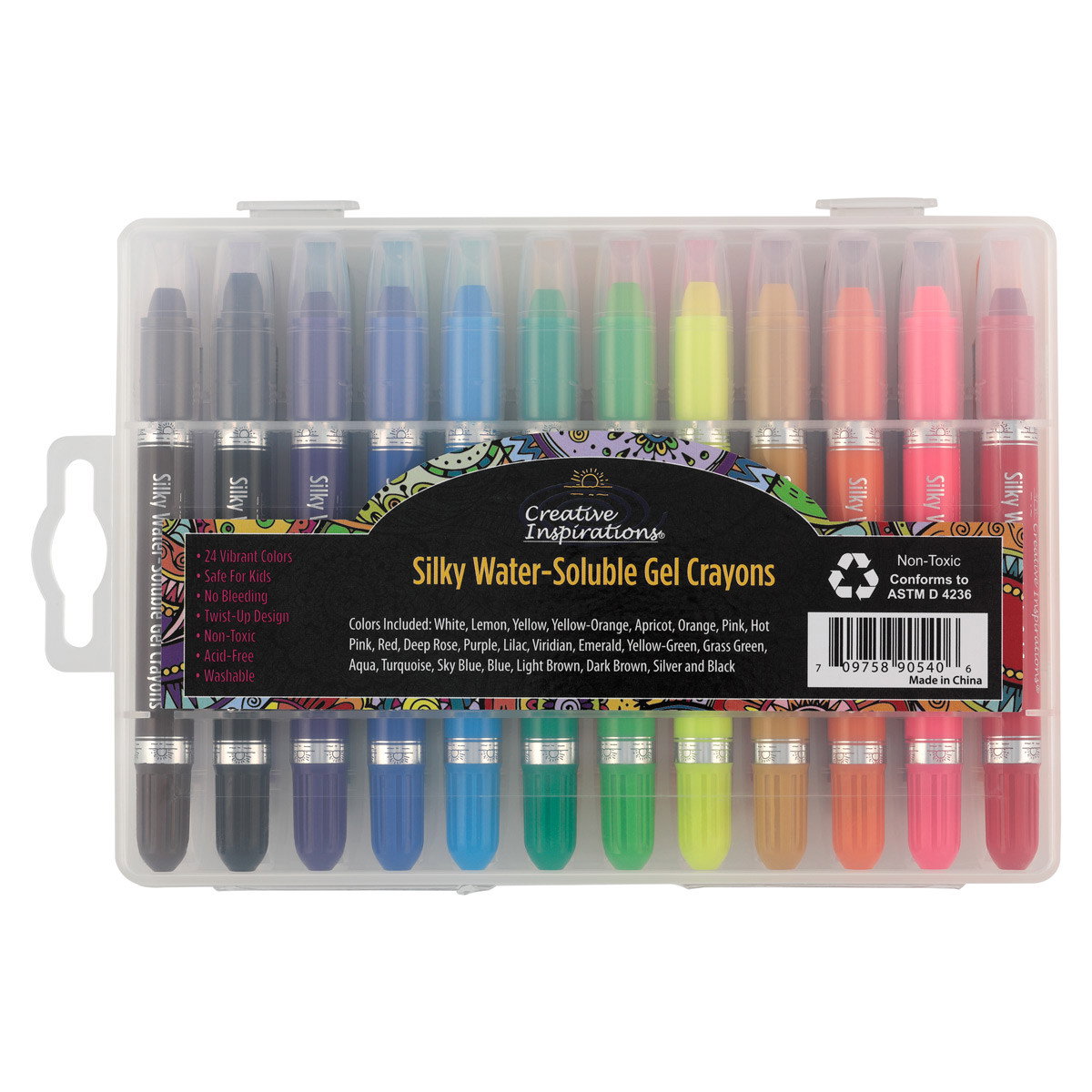 Creative Inspirations Silky Water-Soluble Crayons Set of 24