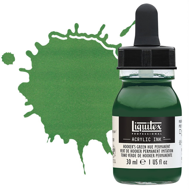 Liquitex Professional Acrylic Ink 30mL Hookers Green Hue Permanent - (200036290)