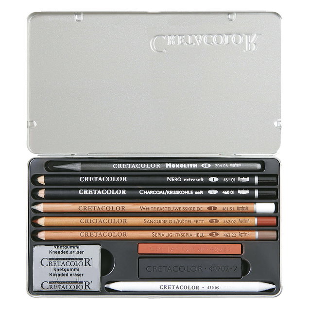 Cretacolor Artino Basic Drawing Tin Set of 10 - (67960) Cretacolor Artino Basic Drawing Tin Set of 10 - (67960)