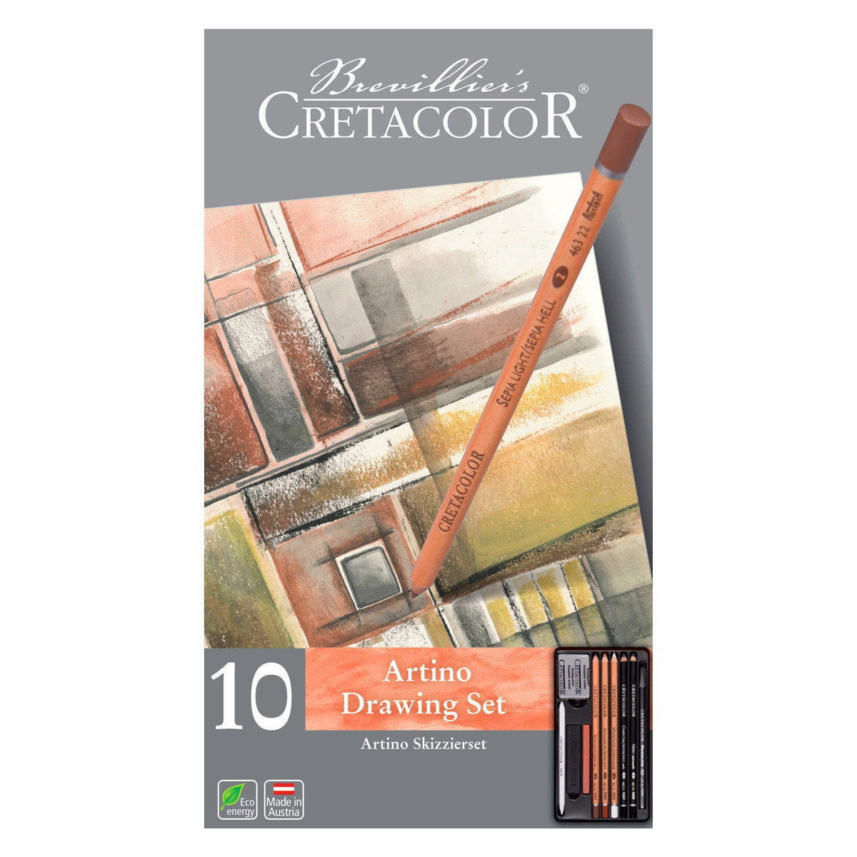 Cretacolor Artino Basic Drawing Tin Set of 10 - (67960)