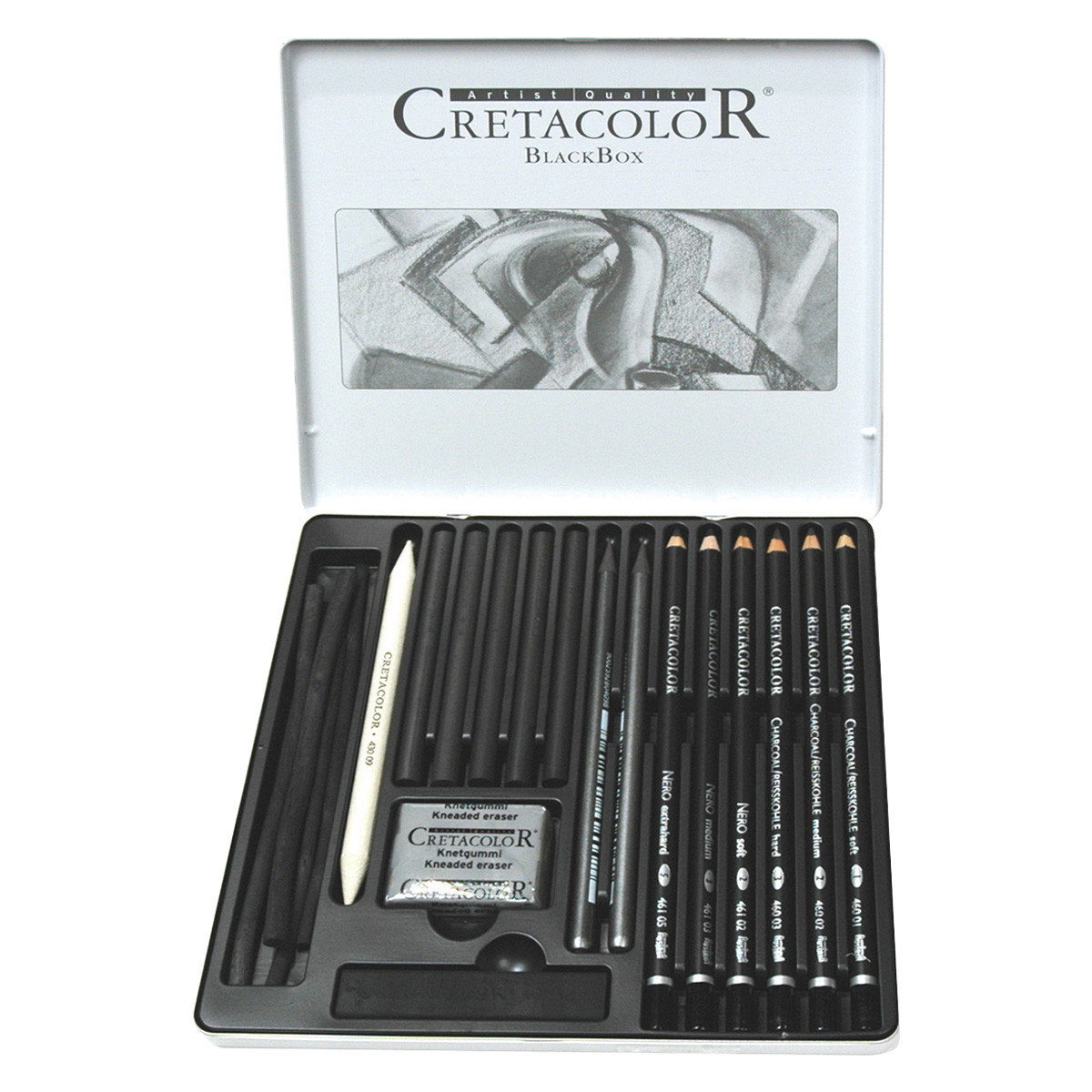 Cretacolor Black Box Drawing Tin Set - (56000)