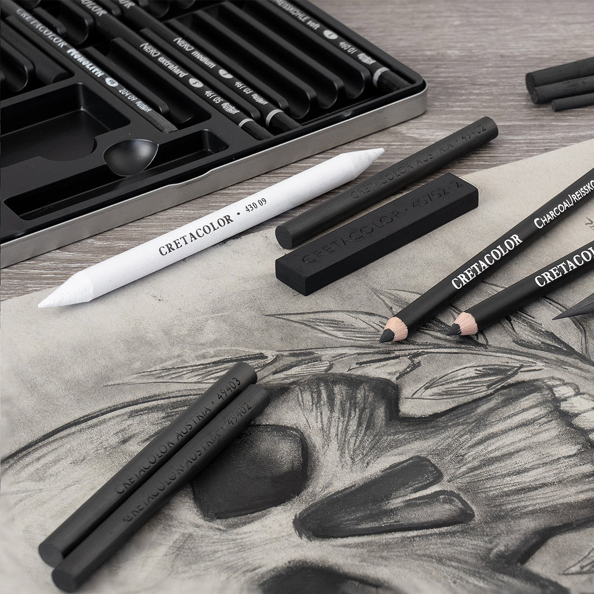 Cretacolor Black Box Drawing Tin Set - (56000)