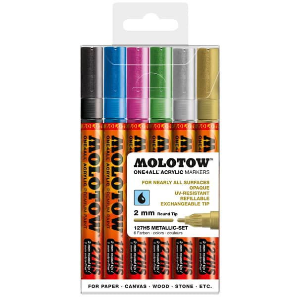 Molotow One4All Marker 2mm Metailic Colors Set of 6 - (200028415)