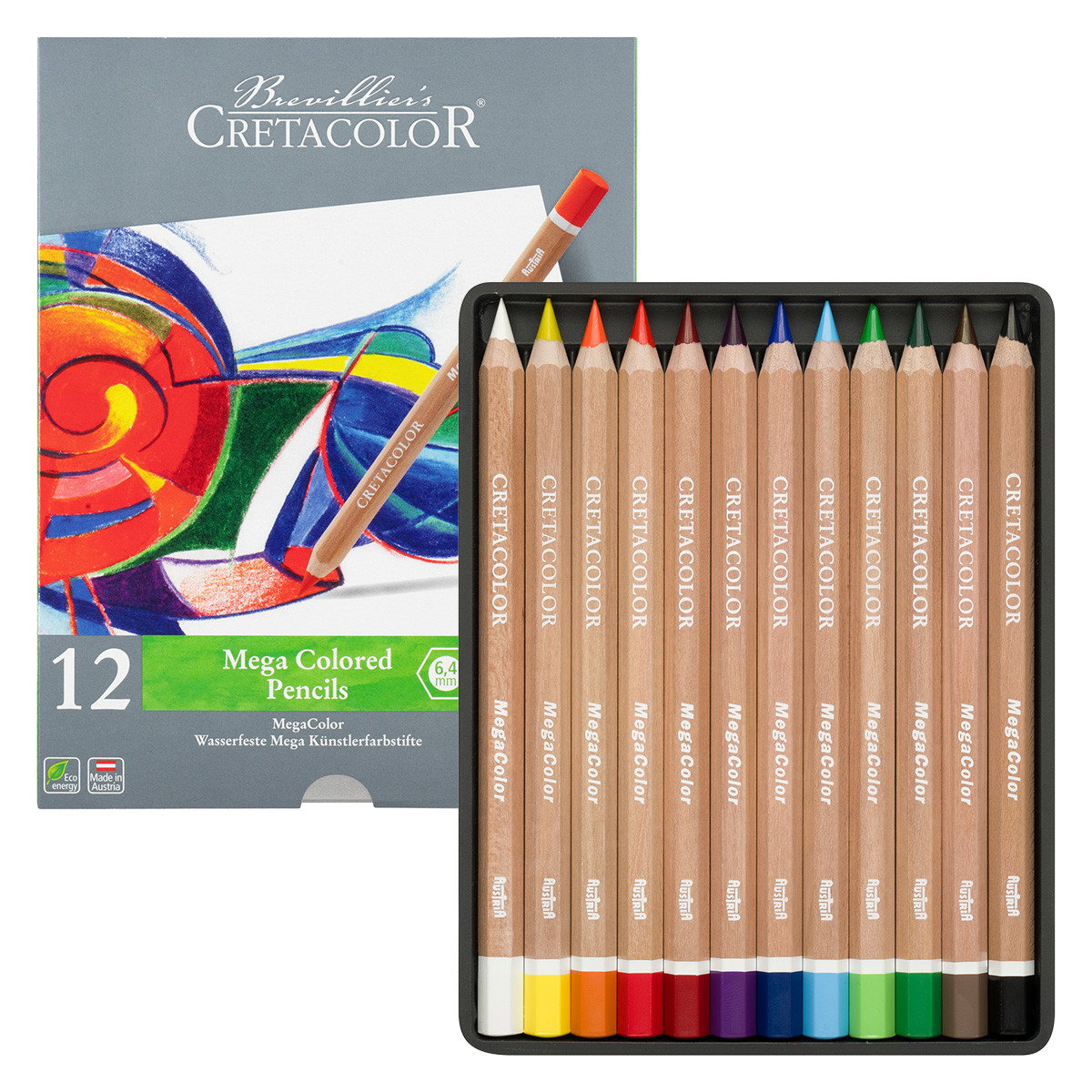 Cretacolor Megacolor Pencil Tin Set of 12 Colors - (200031574)