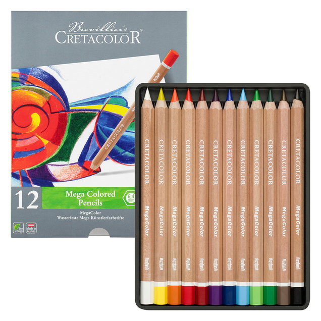 Cretacolor Megacolor Pencil Tin Set of 12 Colors - (200031574) Cretacolor Megacolor Pencil Tin Set of 12 Colors - (200031574)