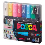 POSCA Paint Marker Extra Fine Tapered Tip Set of 8 Basic Colors