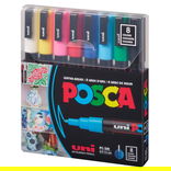 POSCA Paint Marker Fine Tip Set of 8 Basic Colors