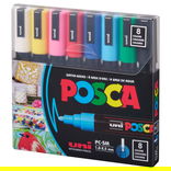 POSCA Paint Marker Medium Tip Set of 8 Basic Colors