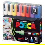 POSCA Paint Marker Medium Tip Set of 16 Basic Colors