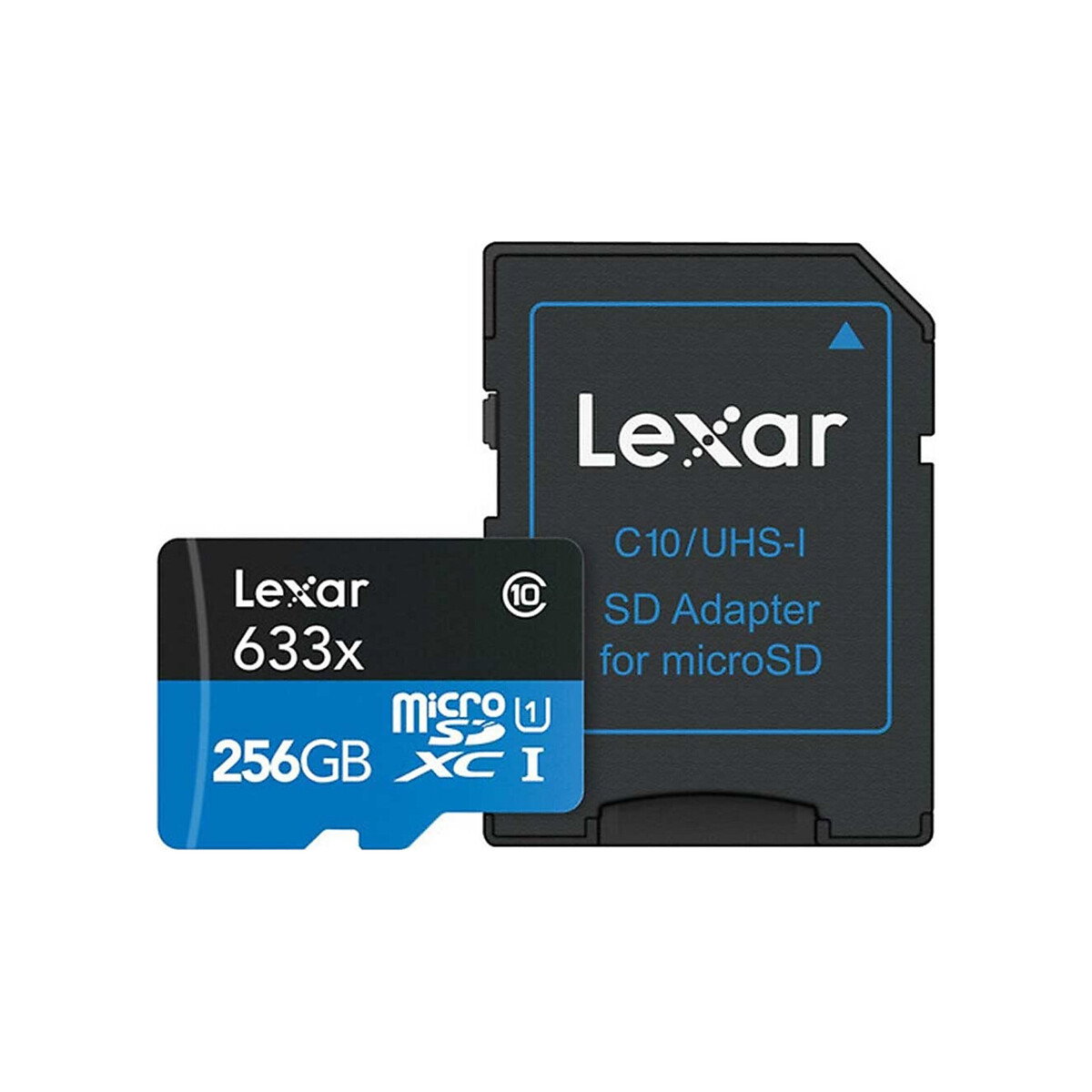 Lexar - 256GB High-Performance 633x UHS-I microSDXC Memory Card with SD Adapter