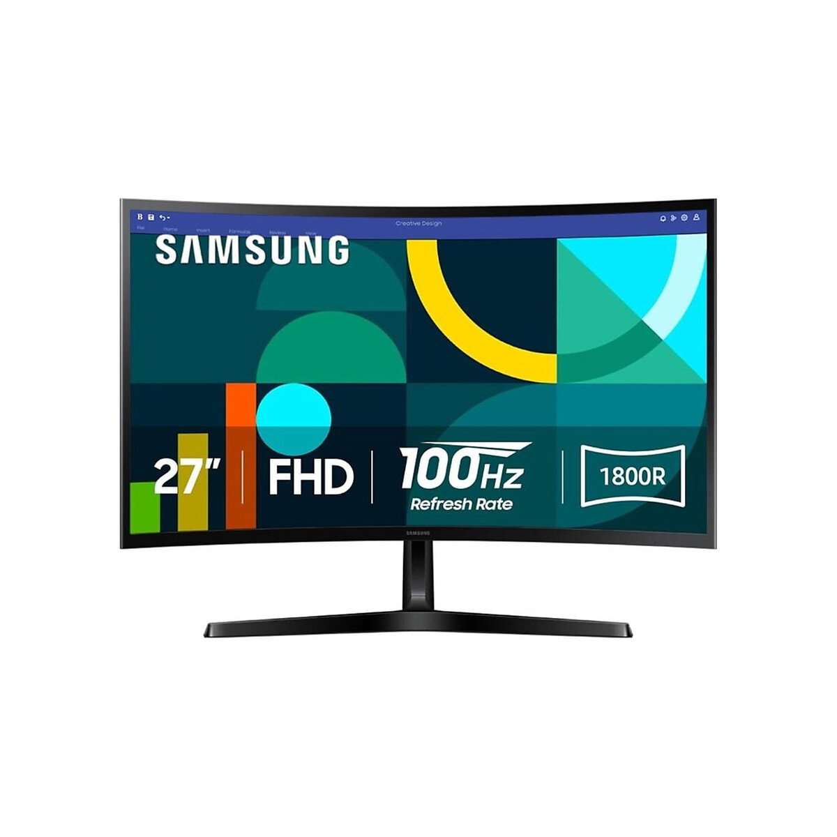 Samsung - 27" Essential S3 S36GD Series FHD 1800R Curved Computer Monitor, 100Hz