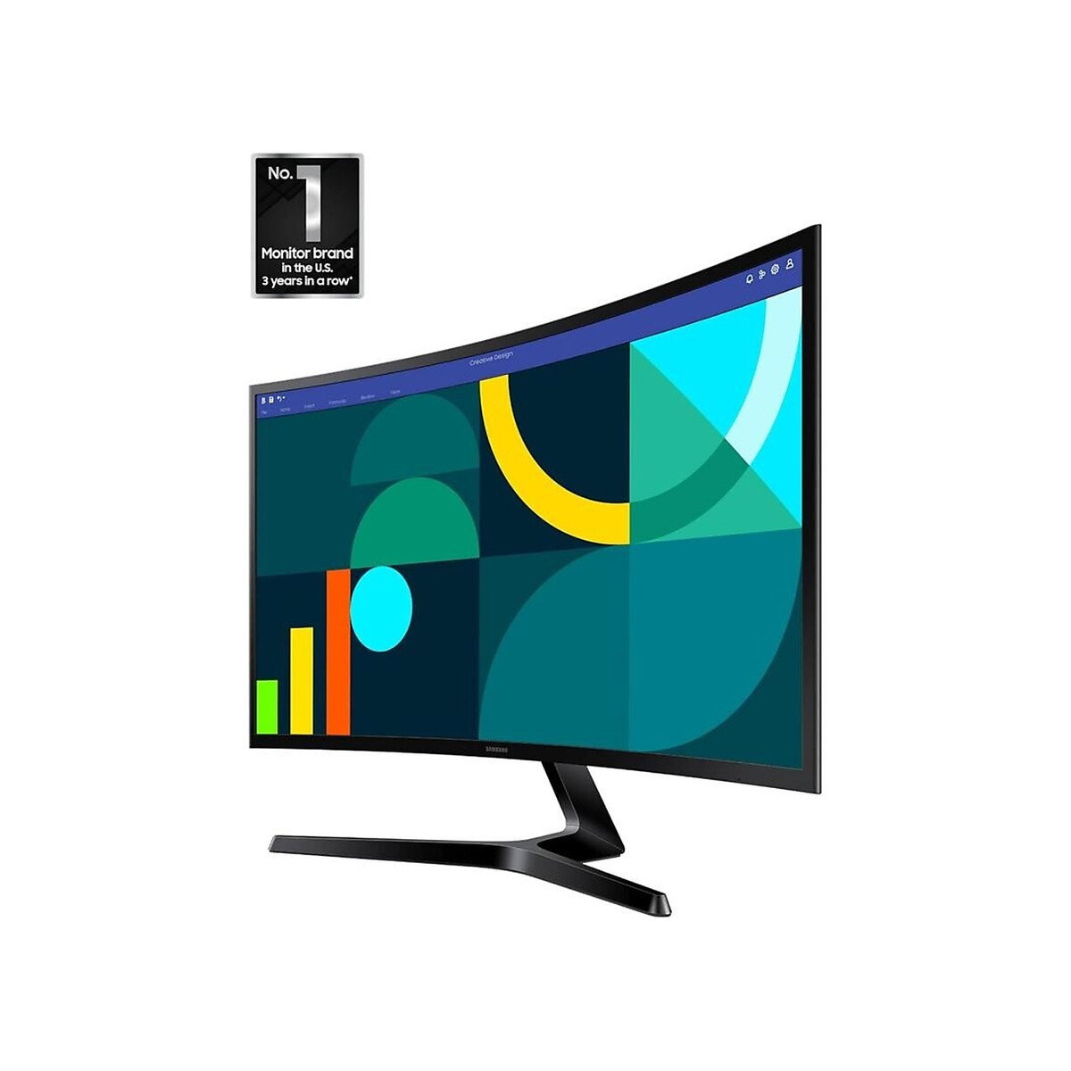 Samsung - 27" Essential S3 S36GD Series FHD 1800R Curved Computer Monitor, 100Hz