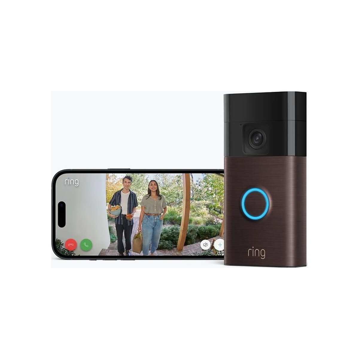 Ring - Battery Powered Video Doorbell, Two Way Talk - Bronze