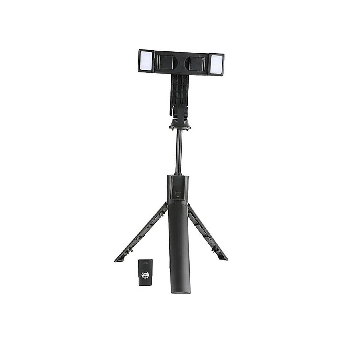 Vivitar - 36" Universal Selfie Stick Tripod, Dual Led Lights - Black