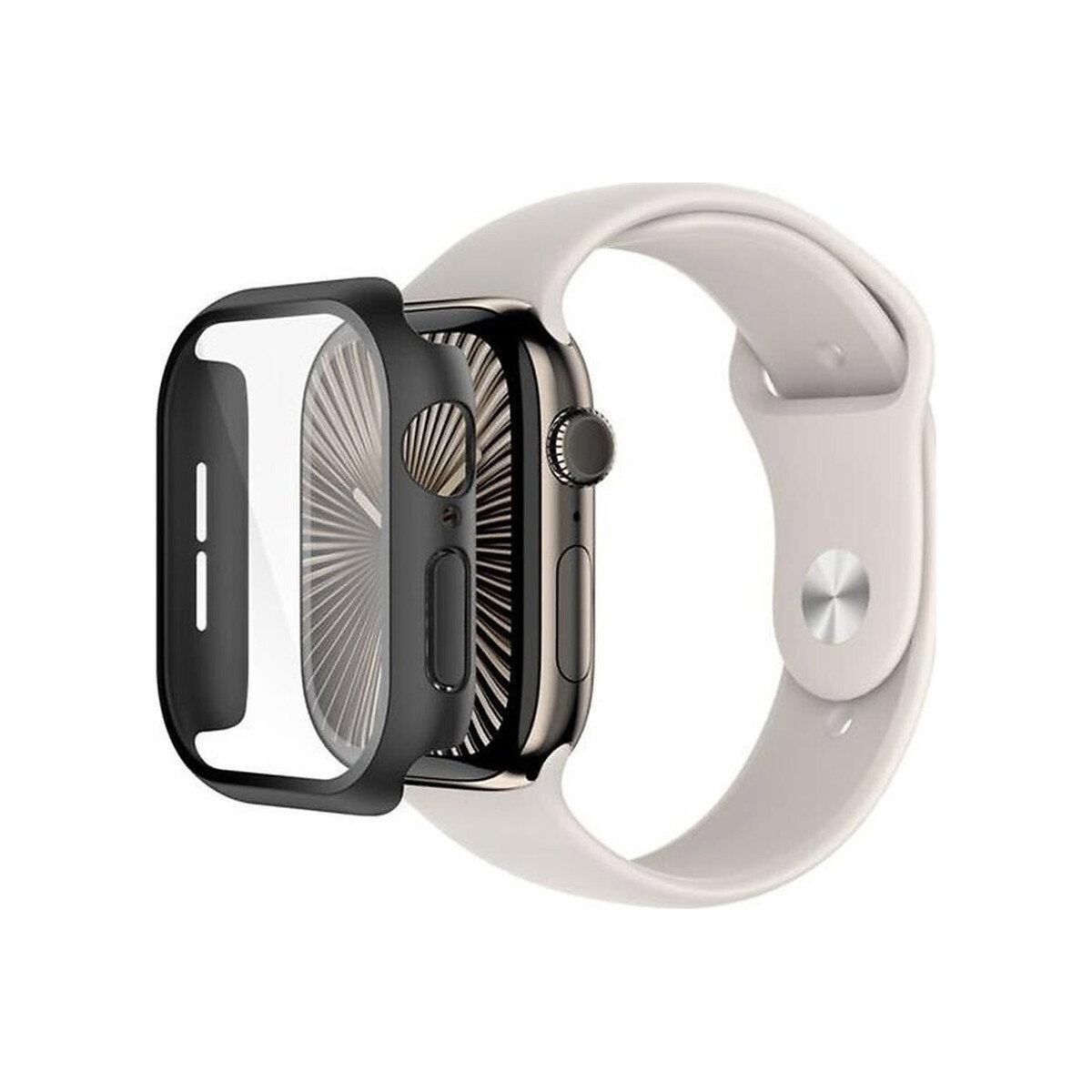 Belkin - TemperedCurve 2-in-1 Screen Protector for Apple Watch Series 10, 46mm - Black