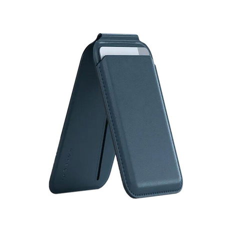 Satechi - Vegan Leather Magnetic Wallet Stand for iPhones - Dark Blue