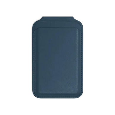 Satechi - Vegan Leather Magnetic Wallet Stand for iPhones - Dark Blue