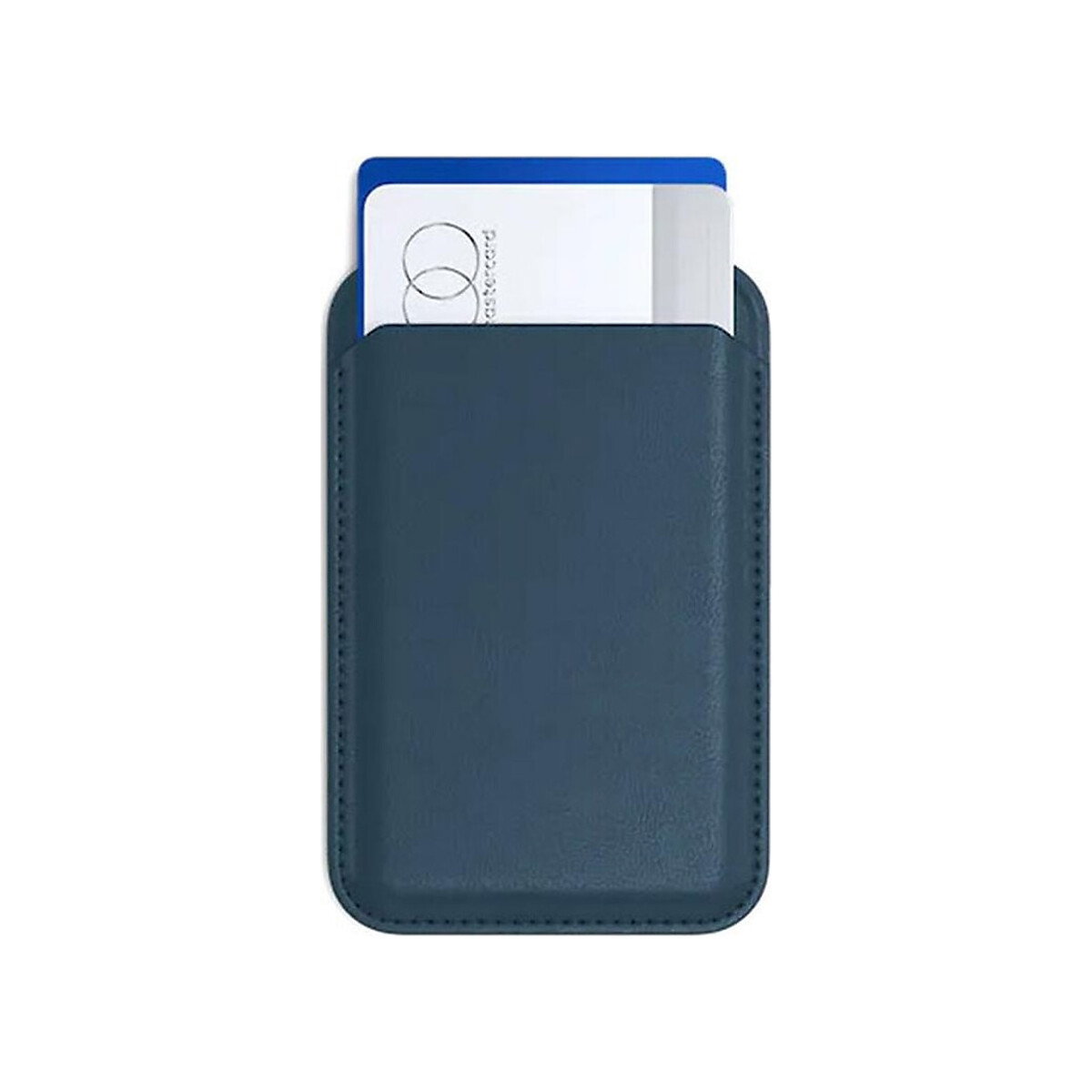 Satechi - Vegan Leather Magnetic Wallet Stand for iPhones - Dark Blue