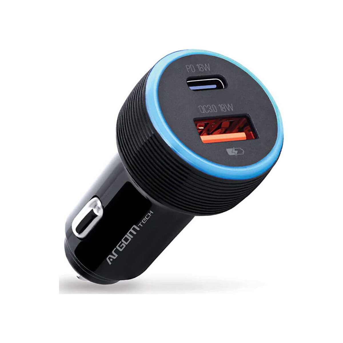 Argomtech - Car Charger, 36W, Dual Type-C and USB, Black