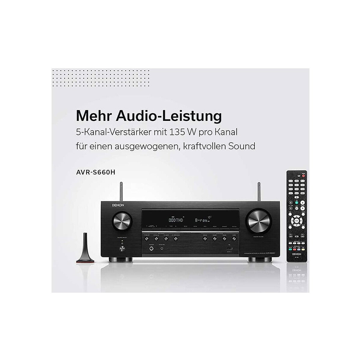 Denon - 5.2-Channel AVR, Dolby Surround Sound, 6 HDMI Inputs and 1 Output, 8K HDMI, Bluetooth, WiFi, AirPlay 2, HEOS Multiroom, Alexa Compatible