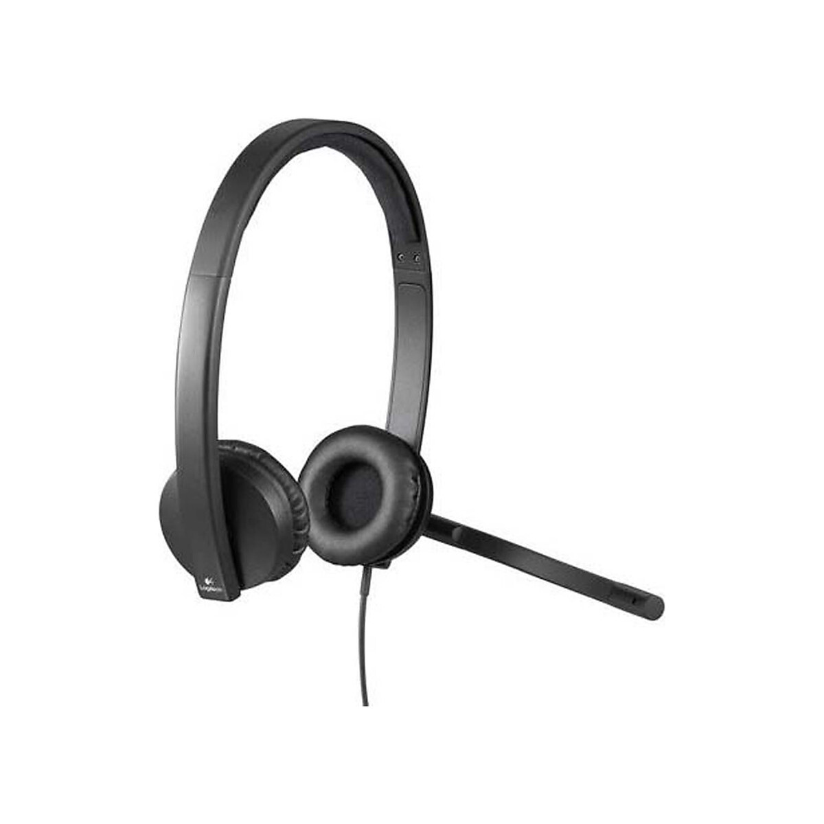 Logitech - H570e Wired USB Stereo Headset, Black
