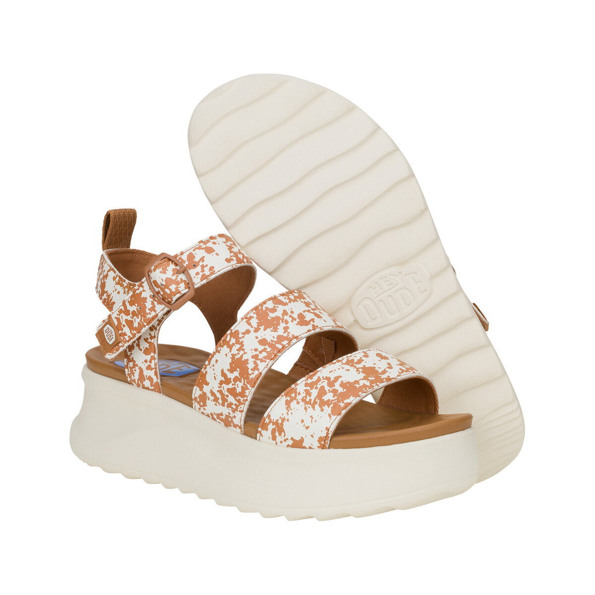 DELRAY BUCKLE ANIMAL TAN/WHI