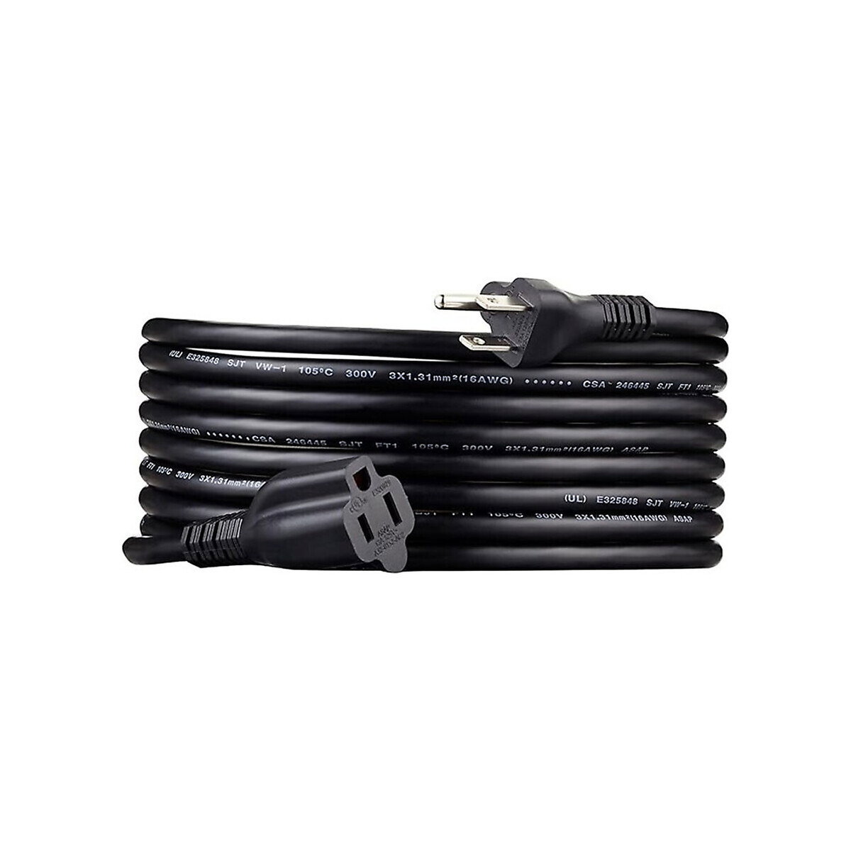 Amazon - Basics Extension Cord, 15 Ft, 3 Prong Outlet Extender, Indoor Extension Cord, 13 Amps, 125V - Black