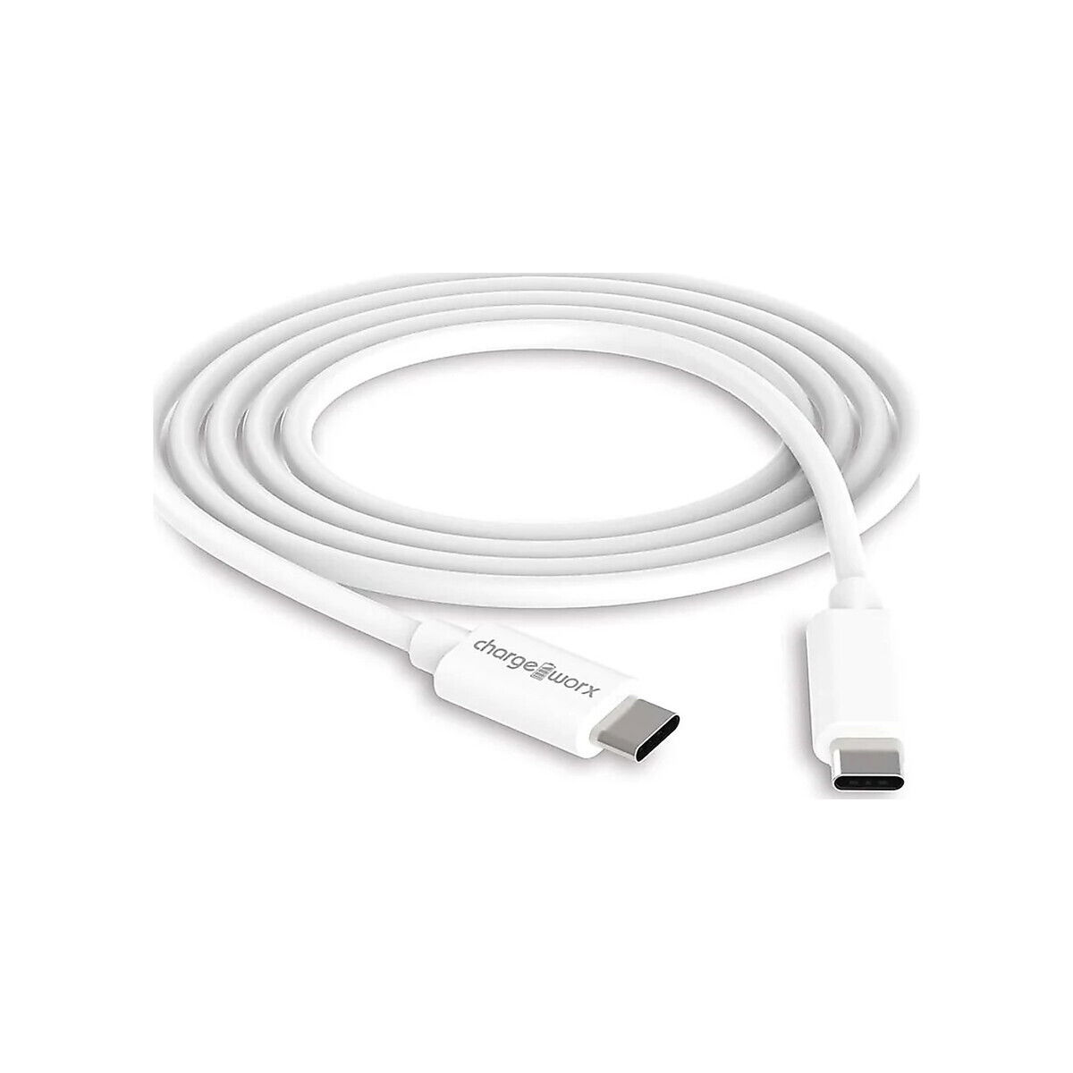 ChargeWorx - Power Delivery USB Type-C Male Cable 10' - White