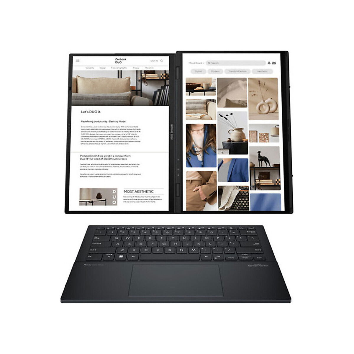 ASUS - 14" Zenbook Duo, Multi-Touch Laptop, 32GB, 1TB - Gray