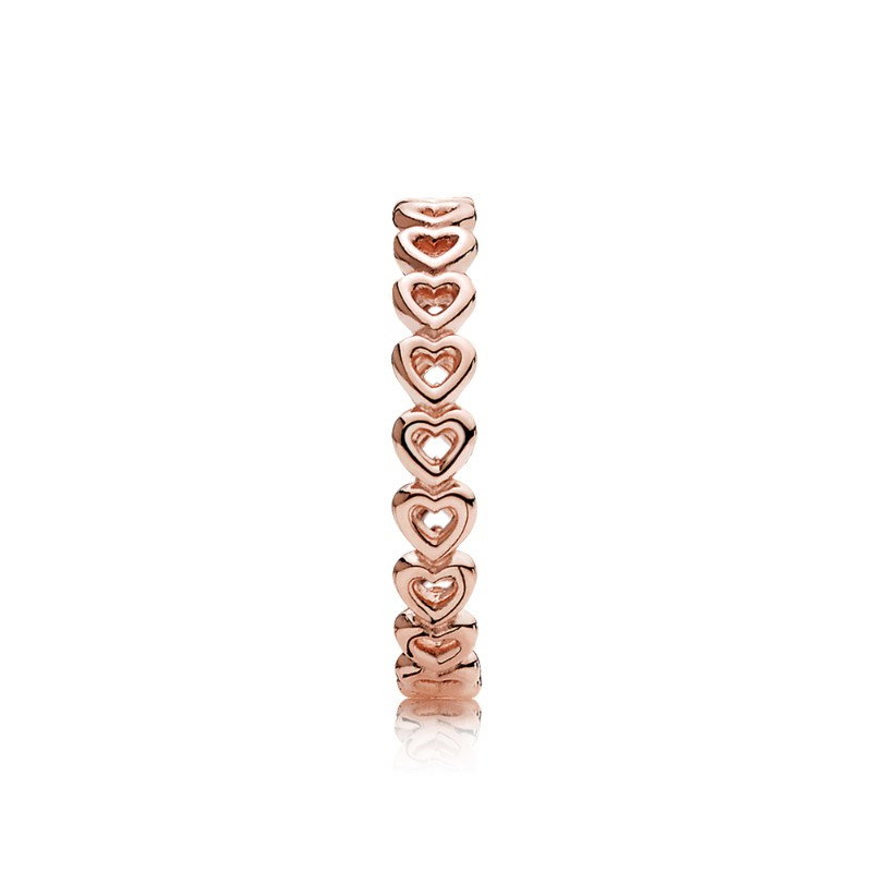 Band Of Hearts Ring 14K Rose Gold Plating