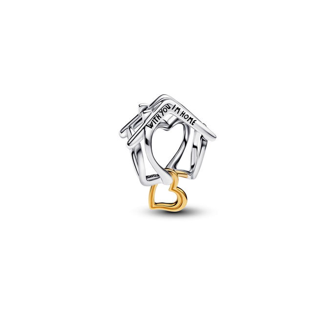 Home Silver And 14K Gold-Plated Charm
