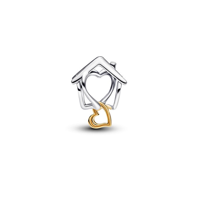 Home Silver And 14K Gold-Plated Charm