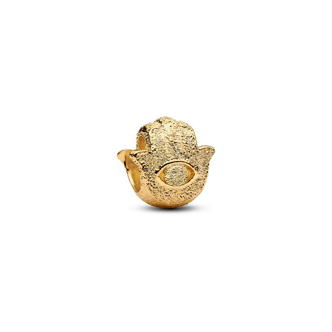 Textured Hamsa Hand 14K Gold-Plated Mi