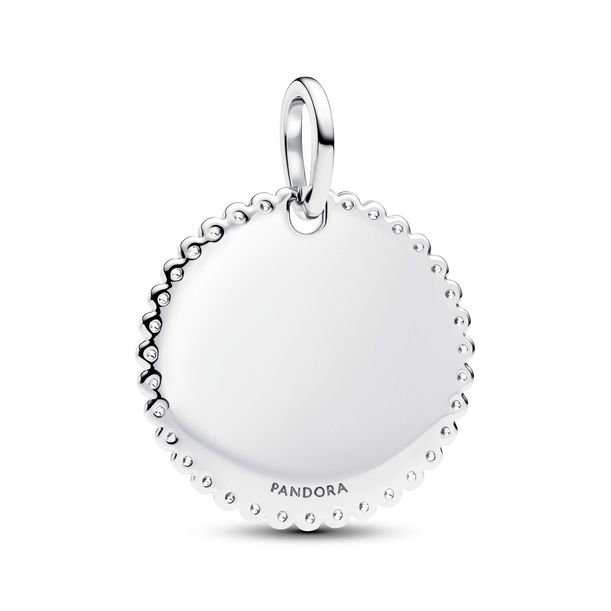 En Round Sterling Silver Pendt W Clr Cub