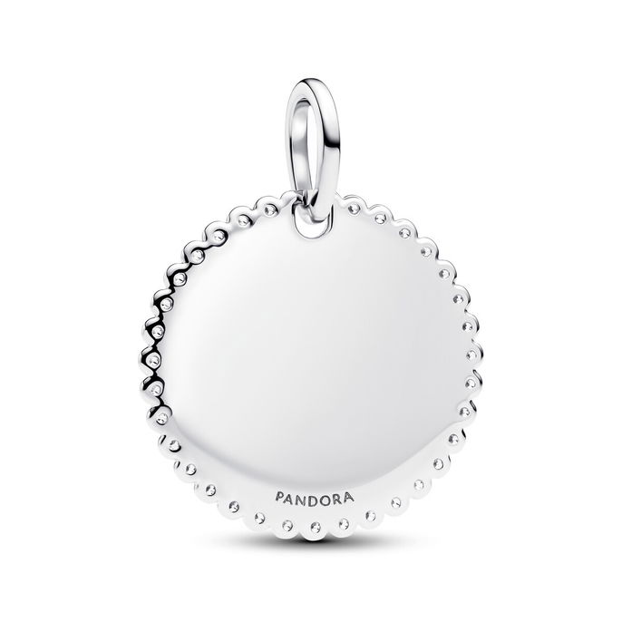 En Round Sterling Silver Pendt W Clr Cub