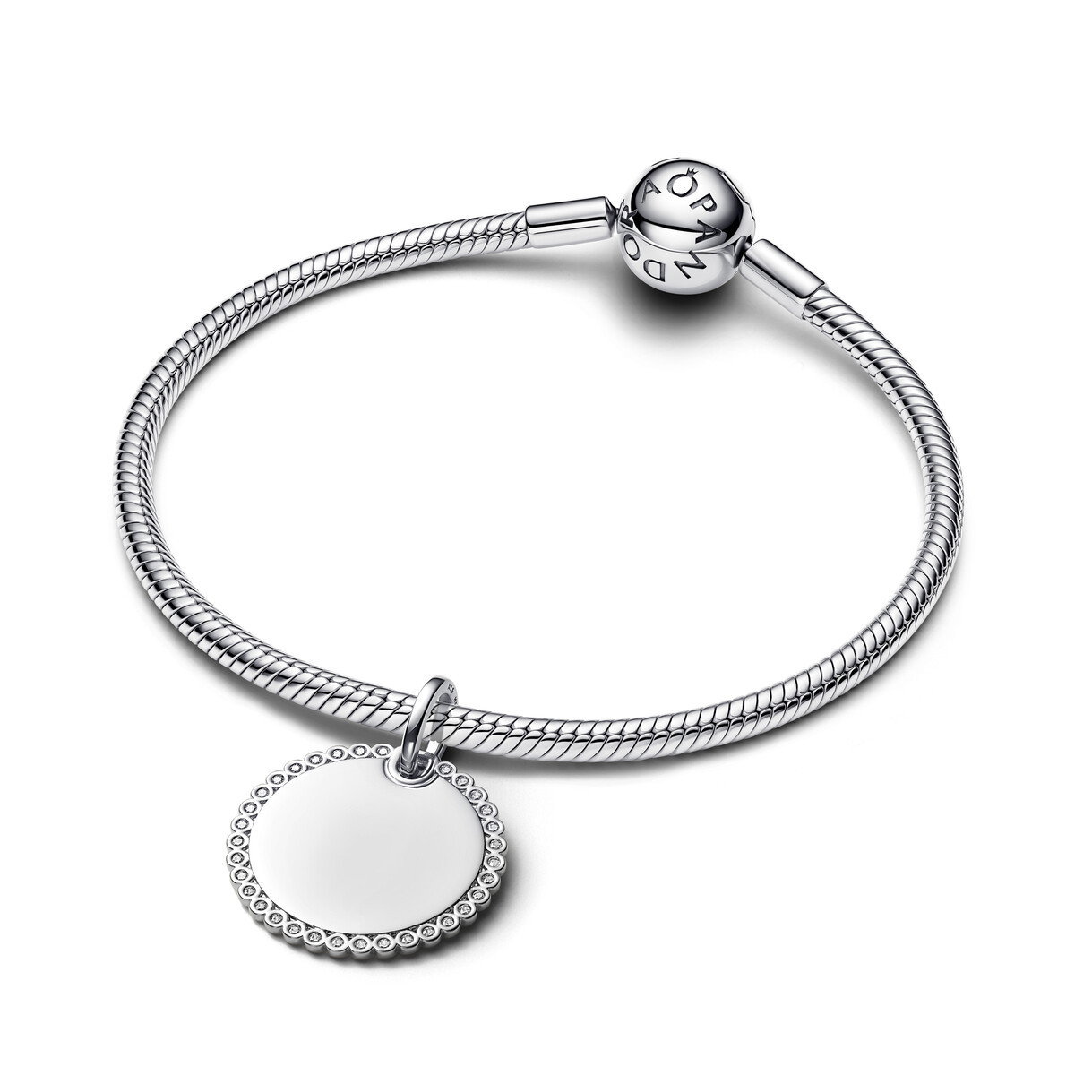 En Round Sterling Silver Pendt W Clr Cub