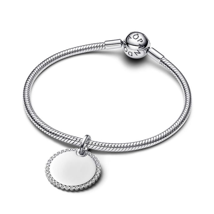 En Round Sterling Silver Pendt W Clr Cub