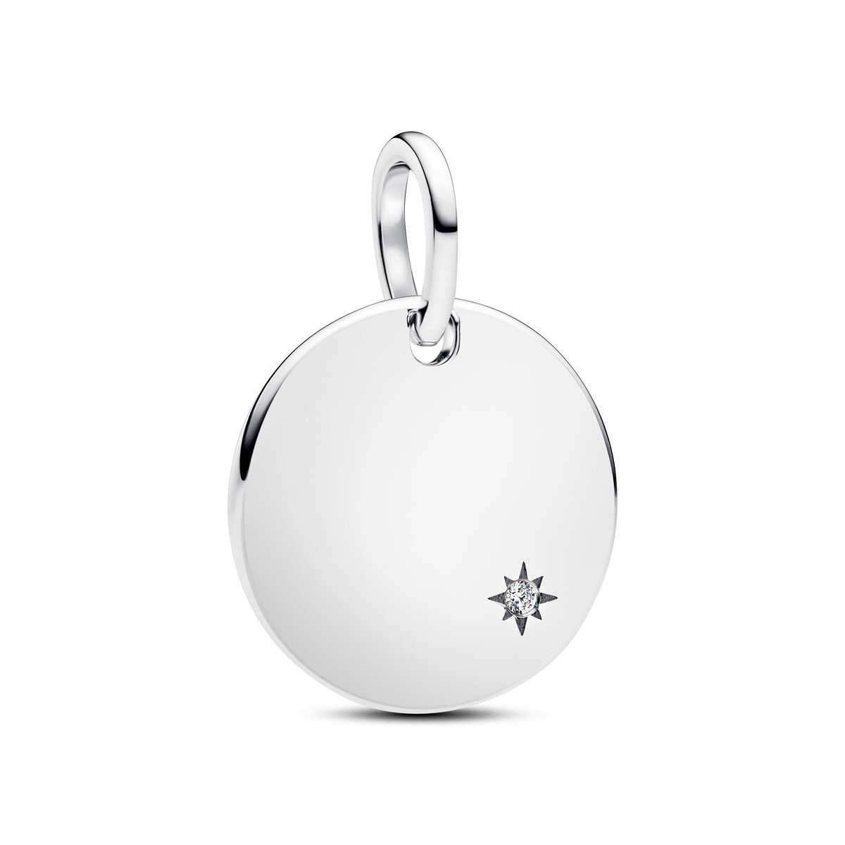 En Round Sterling Silver Pendant 0.012Ct