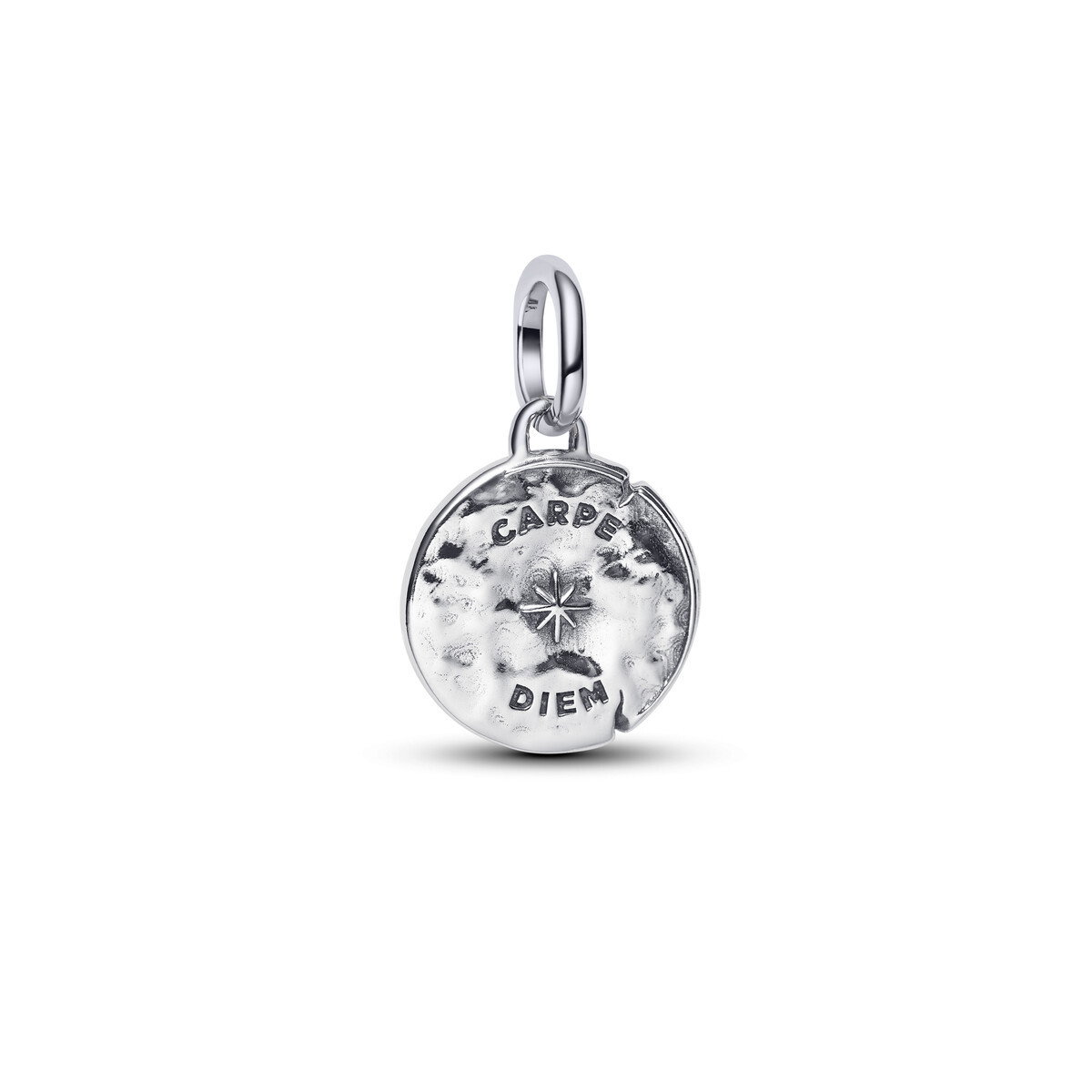 Skull Silver Medallion W Clr Cb Zir