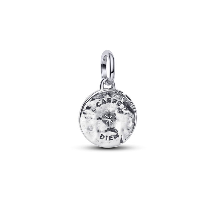 Skull Silver Medallion W Clr Cb Zir