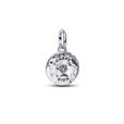 Skull Silver Medallion W Clr Cb Zir Skull Silver Medallion W Clr Cb Zir