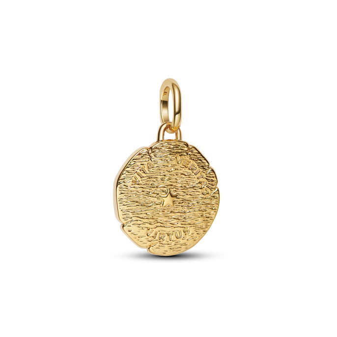 Lion 14K Gold-Plated Medallion W Clr Zir