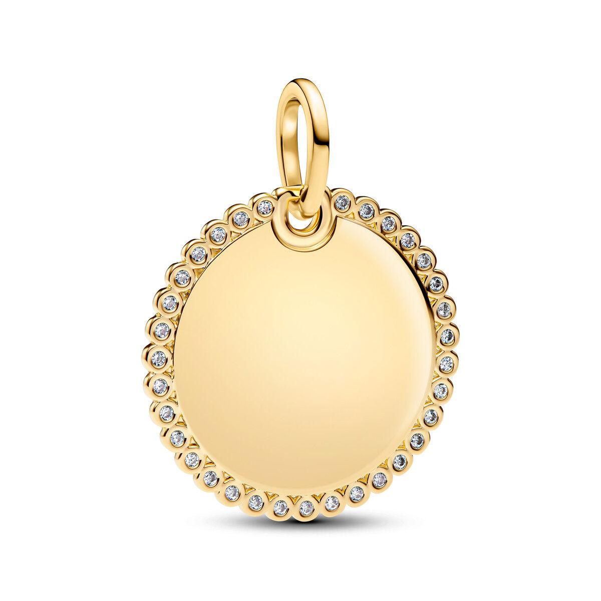 En Round 14K Gold-Plated Pendant W Clr C