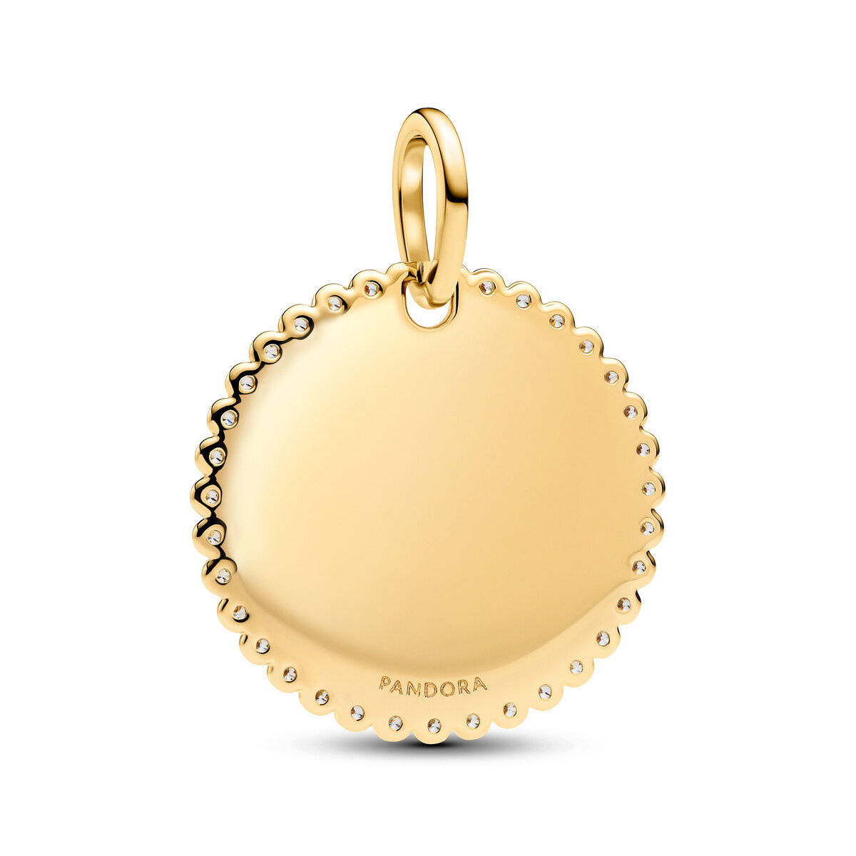 En Round 14K Gold-Plated Pendant W Clr C