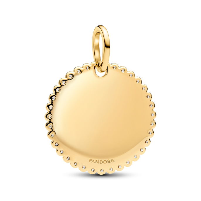 En Round 14K Gold-Plated Pendant W Clr C