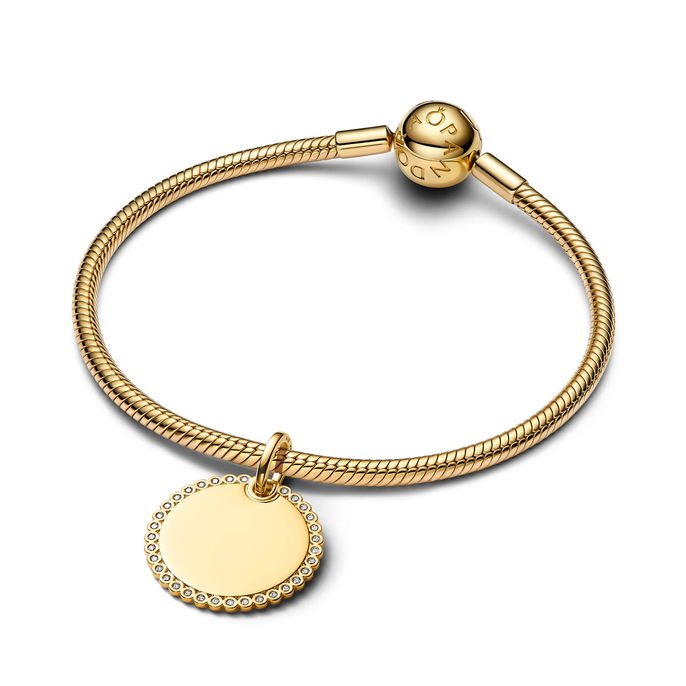 En Round 14K Gold-Plated Pendant W Clr C