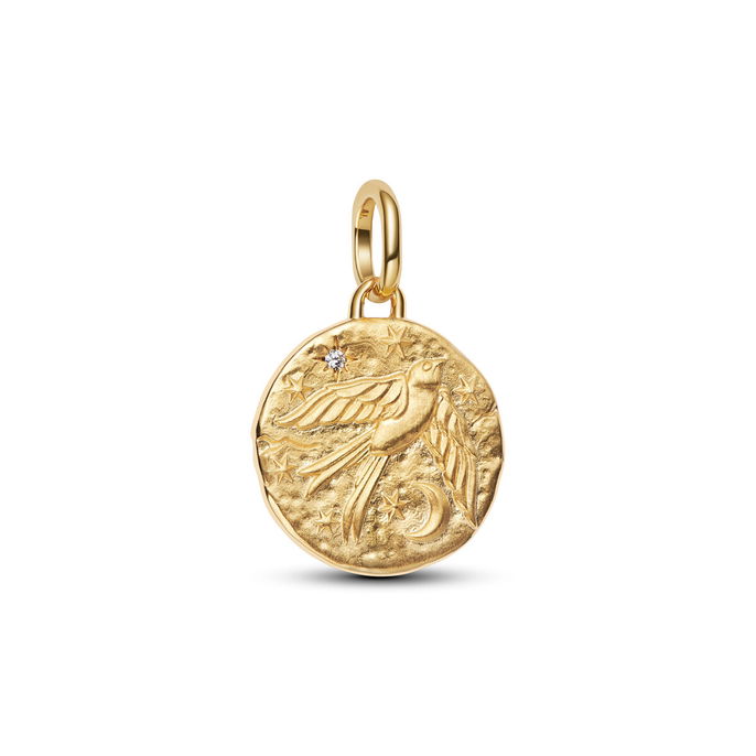 Swallow 14K Gold-Plated Medallion W Clr