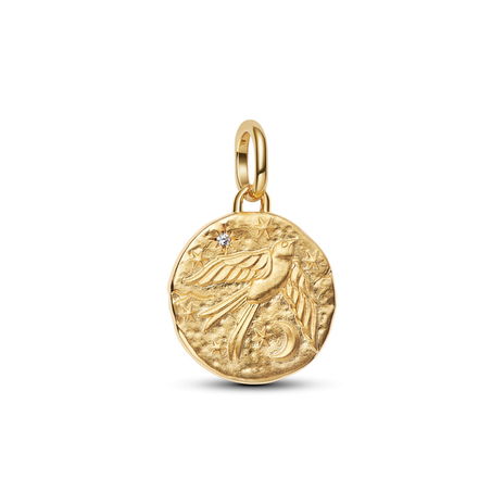 Swallow 14K Gold-Plated Medallion W Clr